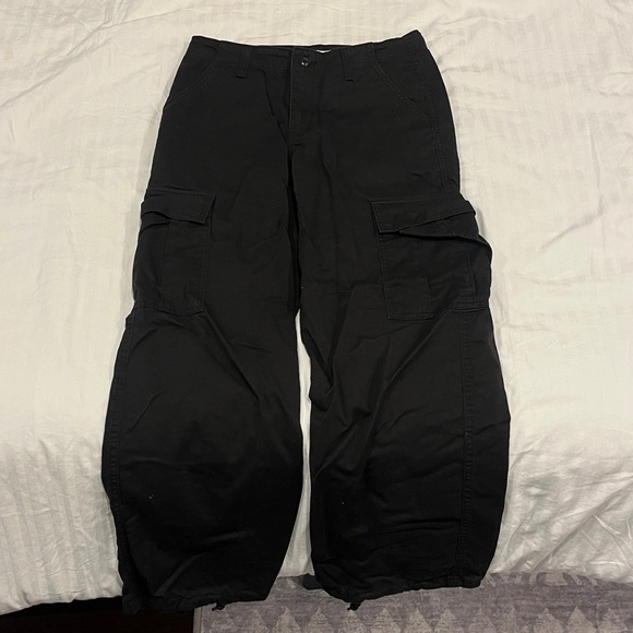 Levi's Pants - Levi's Black Cargo Trousers with Utility Pockets